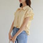 Frilled Batwing-sleeve Blouse