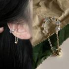 Chained Faux Pearl Cuff Earring 1 Pc - 2020a - Gold - One Size