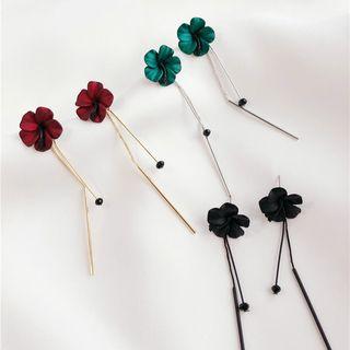 Matte Flower Threader Earring
