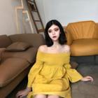 Off-shoulder Bell-sleeve Minidress