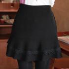 Inset Shorts Lace-trim Miniskirt