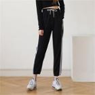 Contrast-trim Jogger Sweatpants Yellow - One Size