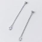 925 Sterling Silver Faux Crystal Dangle Earring 1 Pair - S925 Silver - One Size