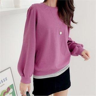Round-neck Balloon-sleeve Sweatshirt