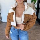 Shearling Two Tone Cropped Jacket