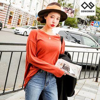 Plus Size Long-sleeve Napped T-shirt