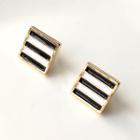 Alloy Striped Square Earring