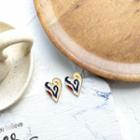 Heart Alloy Earring 1 Pair - Silver Earrings - White & Blue - One Size