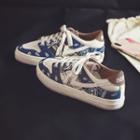 Paisley Print Lace Up Sneakers