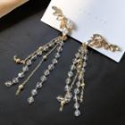 Faux Crystal Fringed Earring 1 Pair - Gold - One Size