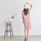 Round-neck Textured T-shirt Dress