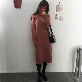 Split Side Plain Knit Dress