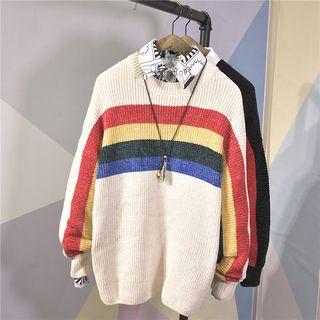 Stripe Rib-knit Pullover