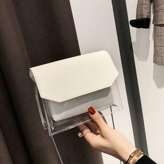 Set: Flap Transparent Crossbody Bag + Pouch