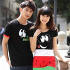 Couple Printed T-shirt / Color-block Dress