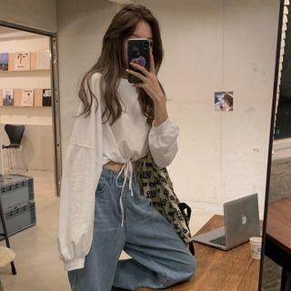 Long-sleeve Drawcord-waist T-shirt