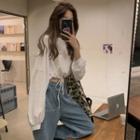 Long-sleeve Drawcord-waist T-shirt