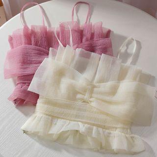 Ribbon Mesh Camisole Top