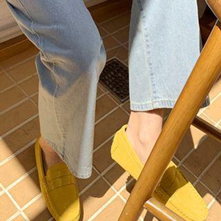 Suedette Driving Penny Loafers