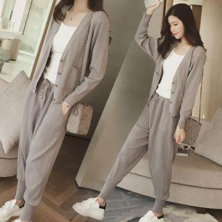 Open-front Cardigan / Knit Pants