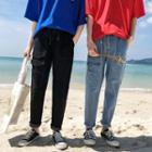 Couple Matching Elastic Waist Jeans