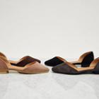 Pointy-toe Faux-suede Dorsay Flats