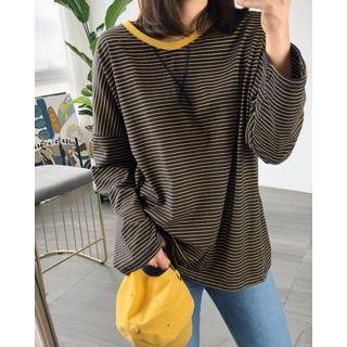 Drop-shoulder Ringer Stripe T-shirt