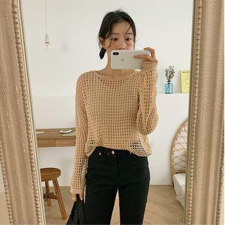 Summer Knit Set: Net Sweater + Sleeveless Top