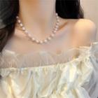 Faux Pearl Alloy Necklace Pearl White - One Size