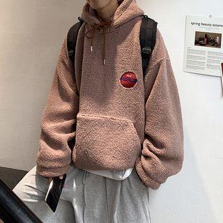 Logo Embroidered Fleece Hoodie