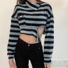 Striped Ripped Knit Top