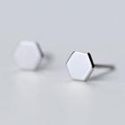 925 Sterling Sliver Hexagon Earrings