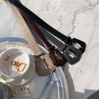 Buckled Python Pleather Belt