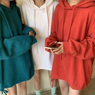 Plain Fleece-lined Oversize Hoodie