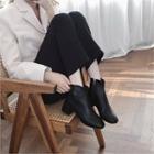 Block-heel Seam-trim Ankle Boots