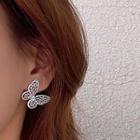 Alloy Butterfly Earring 1 Pair - 925 Silver Needle - Silver - One Size