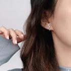 925 Sterling Silver Rhinestone Swirl Earring 1 Pair - Silver - One Size