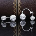 Rhinestone Ear Jacket 1 Pair - Silver - One Size