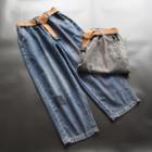 Set: Wide-leg Jeans + Belt