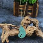 Leaf Pendant Necklace Hqnf-93 - Green - One Size