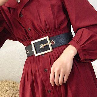 Faux Leather Belt 144 - Black - One Size