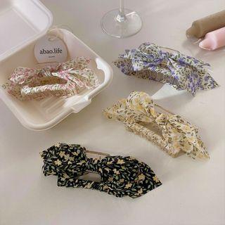Floral Print Bow Hair Claw