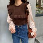 Mock Two-piece Ruffle Top