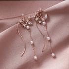 Rhinestone Star Faux Pearl Fringed Earring As Shown In Figure - One Size