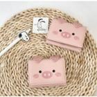 Pig Print 3 Fold Faux Leather Wallet Pink - One Size