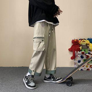 Two Tone Roll Up Wide Leg Pants