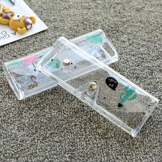 Cactus Print Transparent Eyeglasses Case Transparent - One Size
