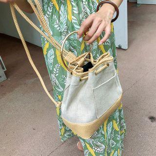 Braided Strap Bucket Bag