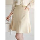 Tab-waist Ruffle-hem Miniskirt