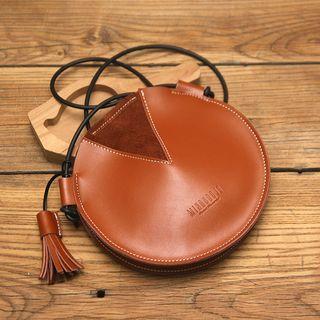 Genuine Leather Circle Crossbody Bag